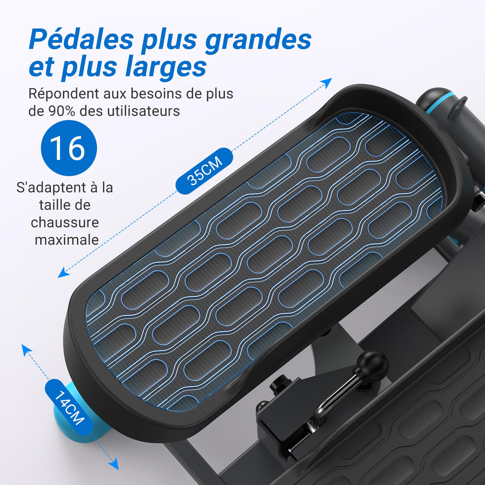 MERACH Mini Stepper Fitness Appartement,Stepper 2 en 1 pour la Maison,Swing Silencieux 150 kg avec Écran LCD et Bandes de Résistance,pour l'Entraînement des Jambes,des Bras,des Fesses
