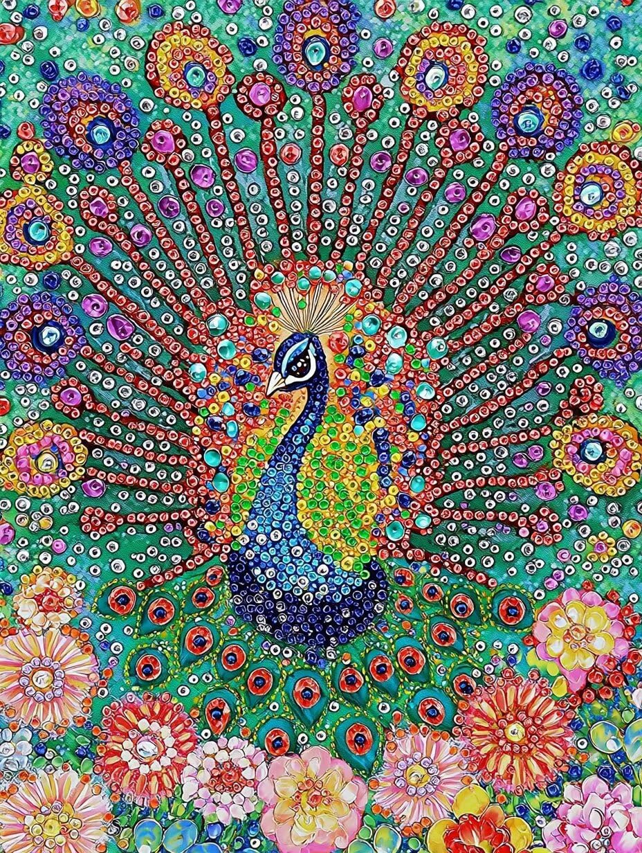 WEISHIWE Pavone colorato Dipingere con i Numeri per Adulti, 70x90cm a-554 | Paint by Numbers Kit con Pennelli e Acrilico Pigmento, Fai da te Olio La Pittura di Numeri Kit, Decora la Casa, senza Cornice