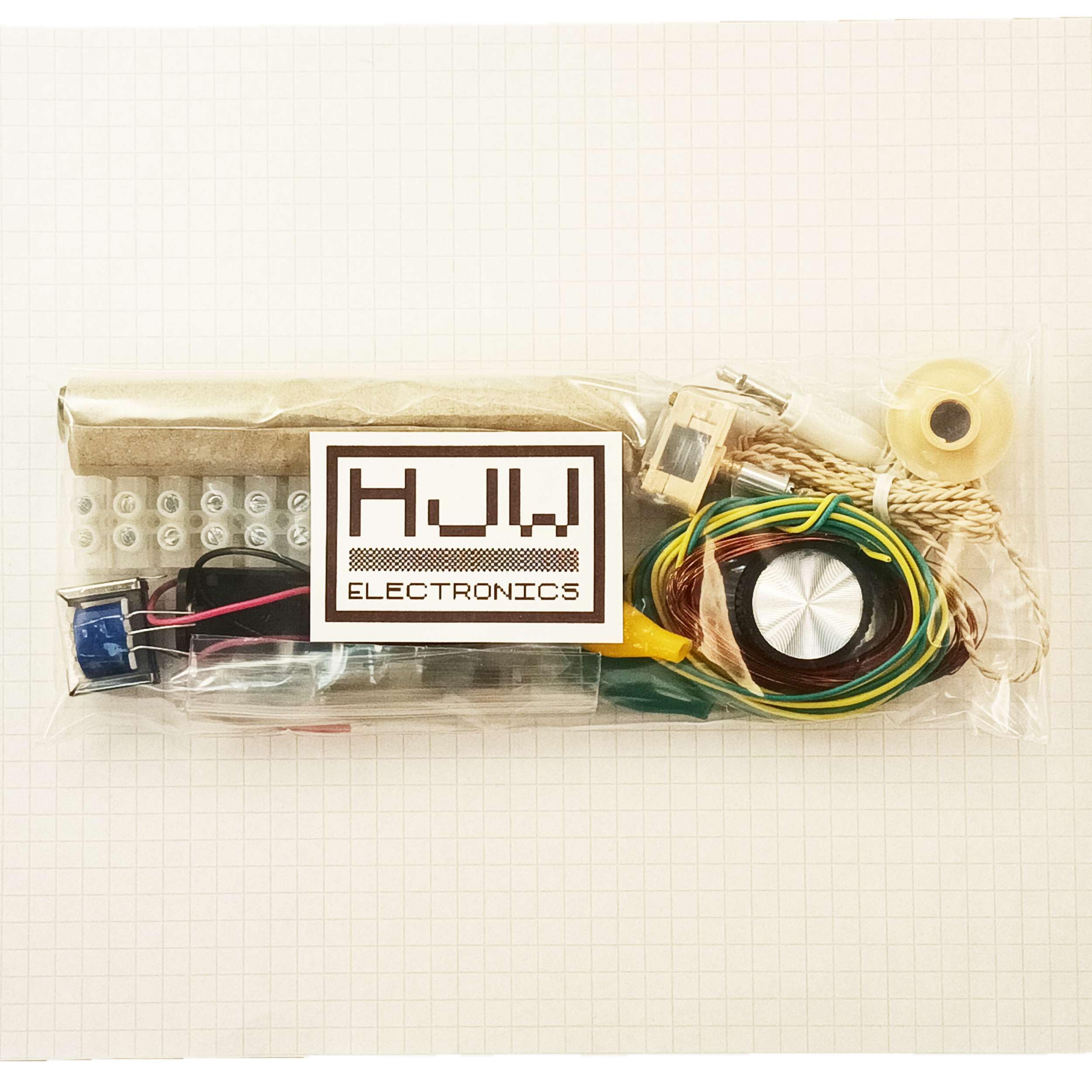 Crystal Set Radio Kit of Electronic Parts with Added Single Transistor Option