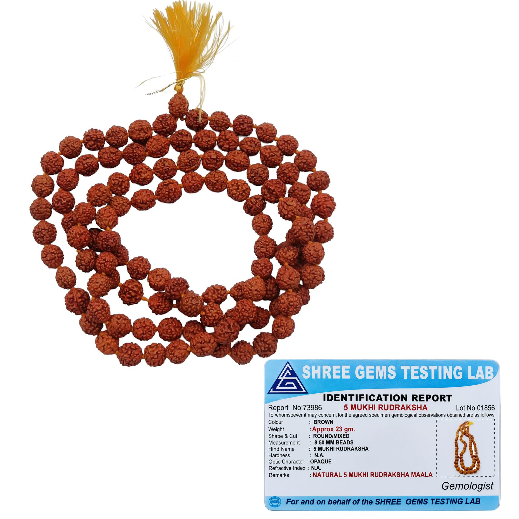 Rudraksha Mala 108 Beads Original | 5 Mukhi | Lab Certified | Panchmukhi | with Certificate | 7-8 mm (Rudraksha Mala)-picture-29