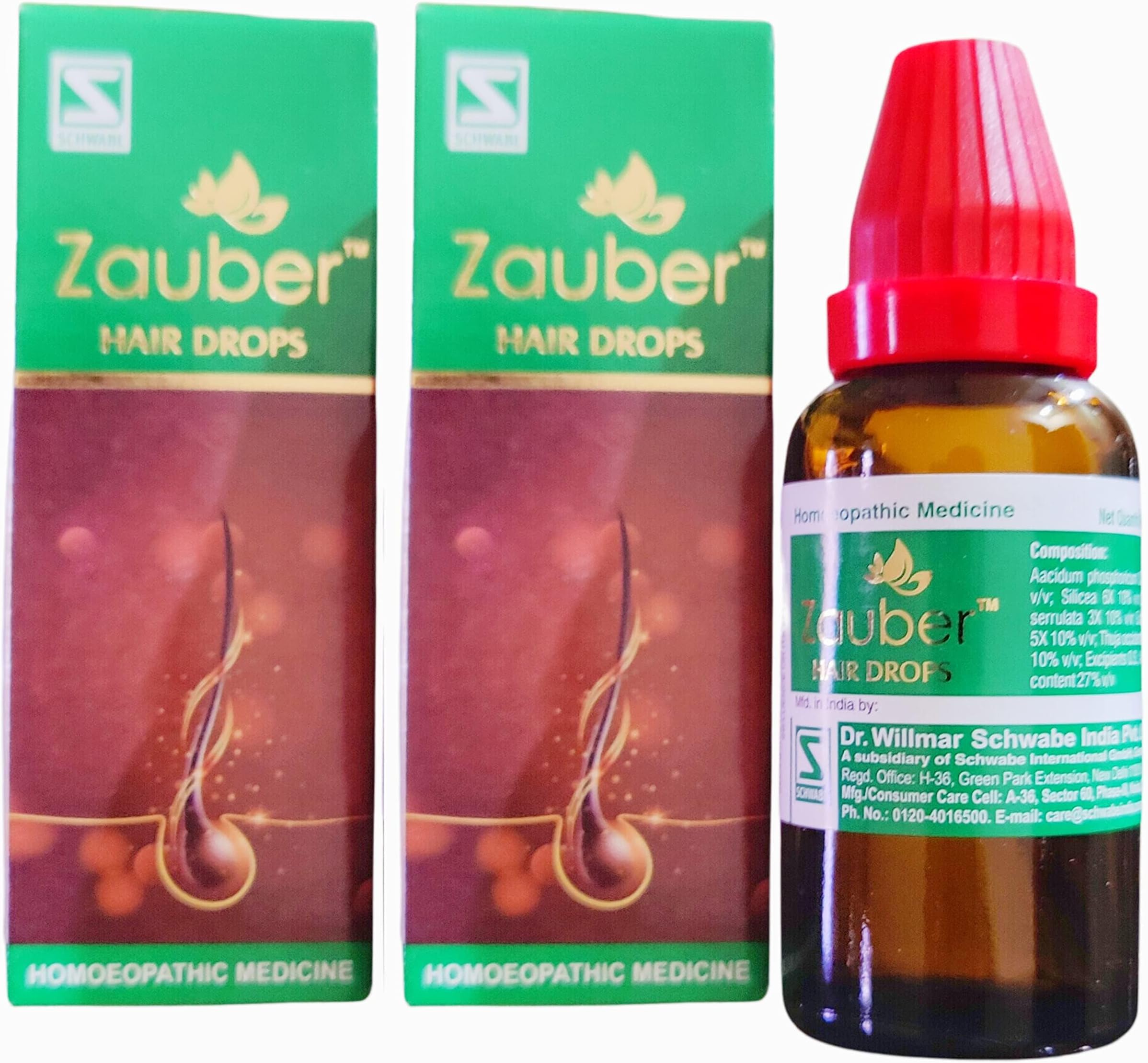 Zauber Hair Drops Homeopathic Medicine|| Pack Of 2 (30Mlx2)