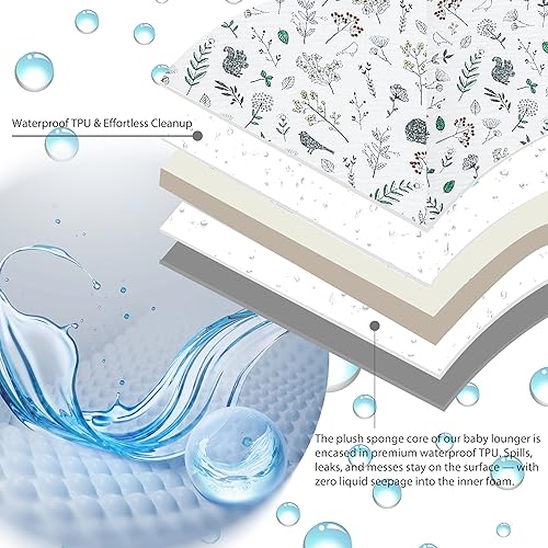 Miniatura 6 de Tumbona de muselina de alta calidad, plegable, ajustable y transpirable, para bebés de 0 a 24 meses, diseño de viaje portátil con forro de malla,