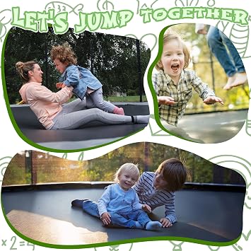 14FT Trampoline Outdoor for Kids with Safety Enclosure Net and Ladder, ASTM Approved Recreational Trampoline, Rust-Resistant Frame