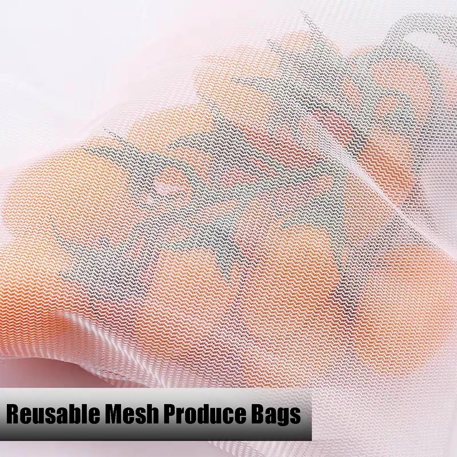Sacs en Filet Réutilisables 8 PCS pour Fruits et Légumes avec Cordon de Serrage