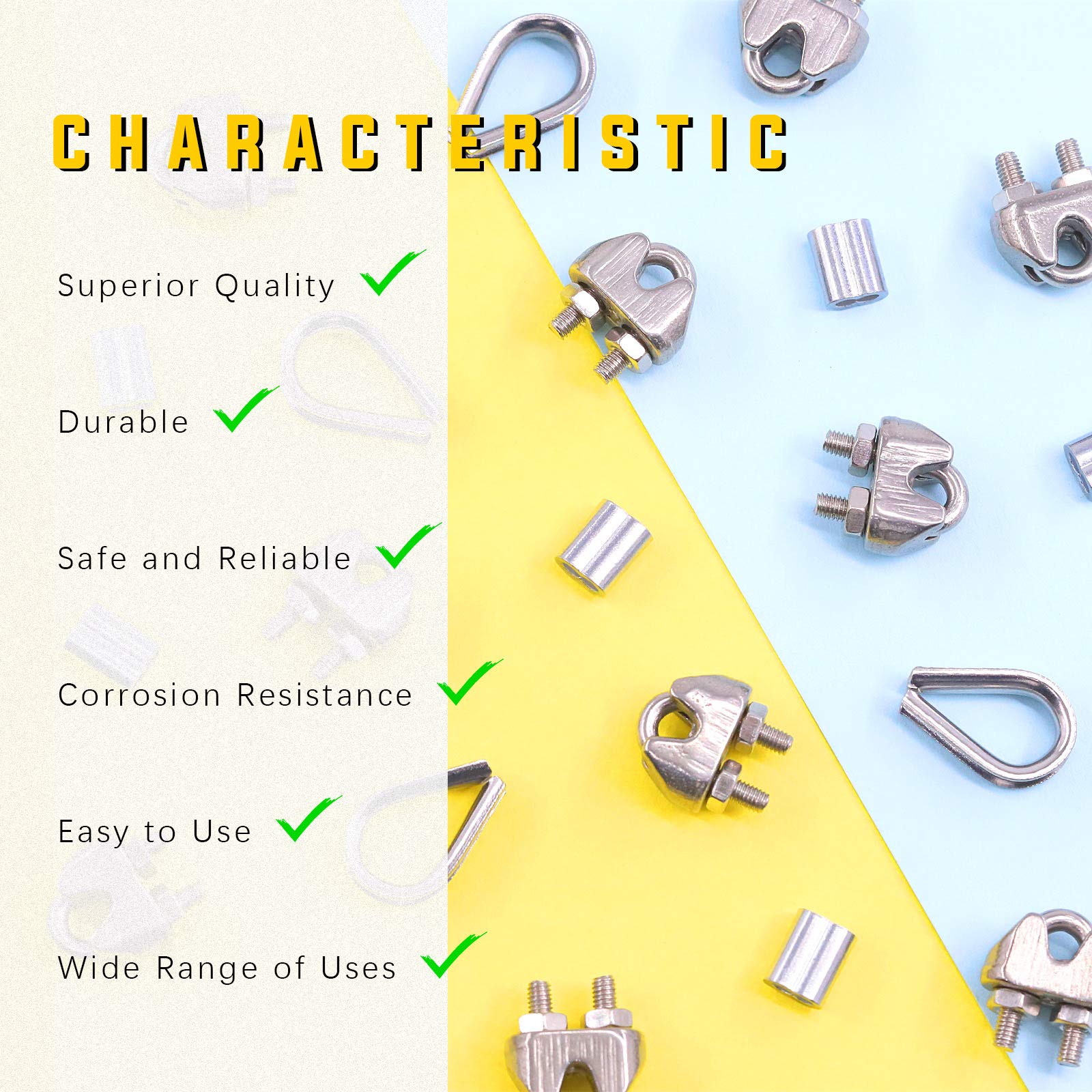 200 Pcs Aluminum Crimping Loop Sleeve 1/16\", Cable Ferrule Wire Rope...