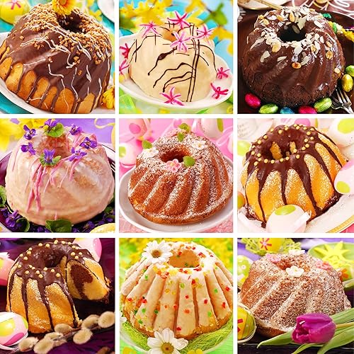 Miniatura 3 de uxcell Molde de silicona para tartas, sartén antiadherente de 9.5 pulgadas para pasteles estriados, chocolate, pastel de queso, pan, marrón