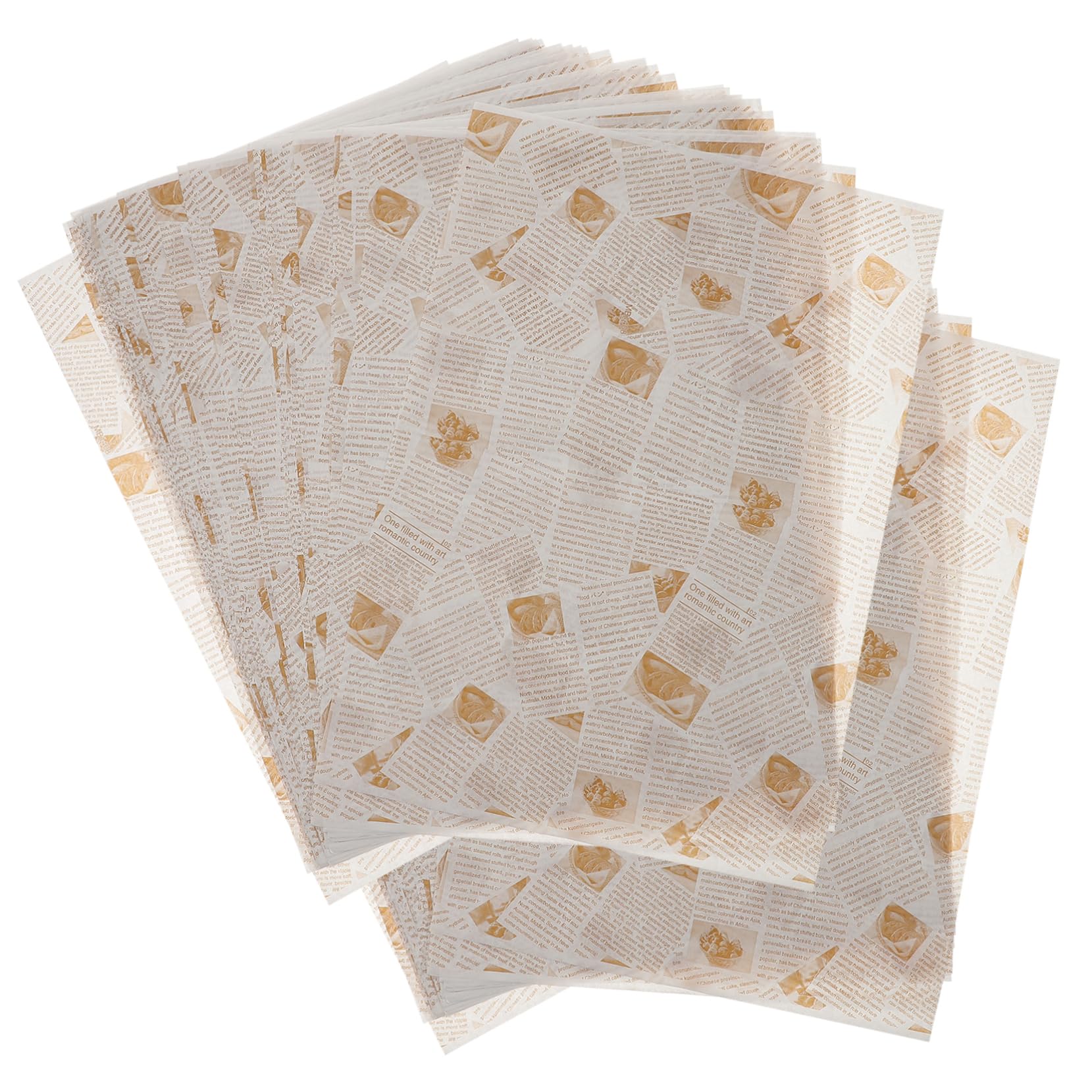TIDTALEO Oil-absorbing Placemat Paper 100 Sheets of Greaseproof Paper Sheets Food Greaseproof for Easy Baking Snack Wrapping