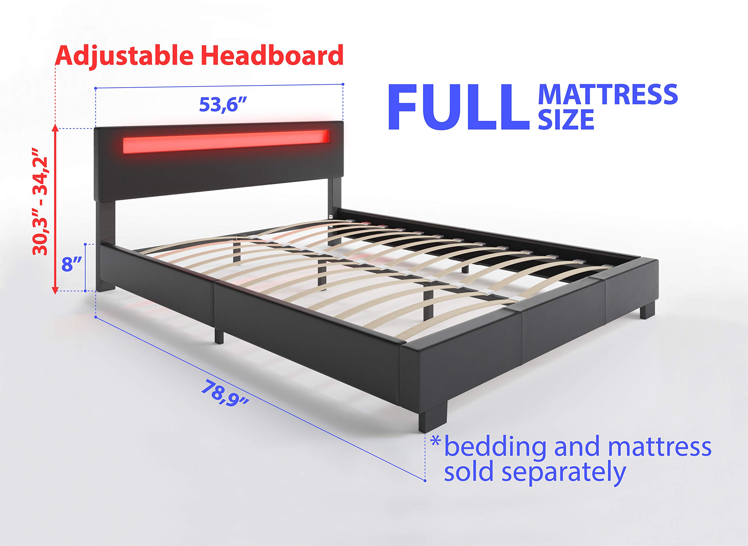 ZTOZZ Pezzolla LED Bed Frame Full Size Contemporary Modern Low