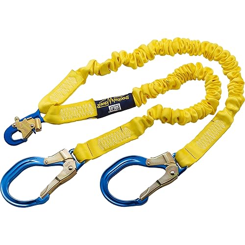 3M DBI-SALA 6' Shockwave2 1 1516 "Poliéster Tubular Web Twin-Leg Tie-Off Cordón Amortiguador Con Snap Hook Y Aluminio Rebar Ganchos En Los Extremos