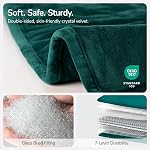 Kaisa Weighted Lap Blanket 7 lbs 41" x 53", Small Weighted Blanket for Adults, Cozy Luxury Crystal Velvet Weighted Blanket for Relaxation, All-Season Blanket, Machine Washable, Green