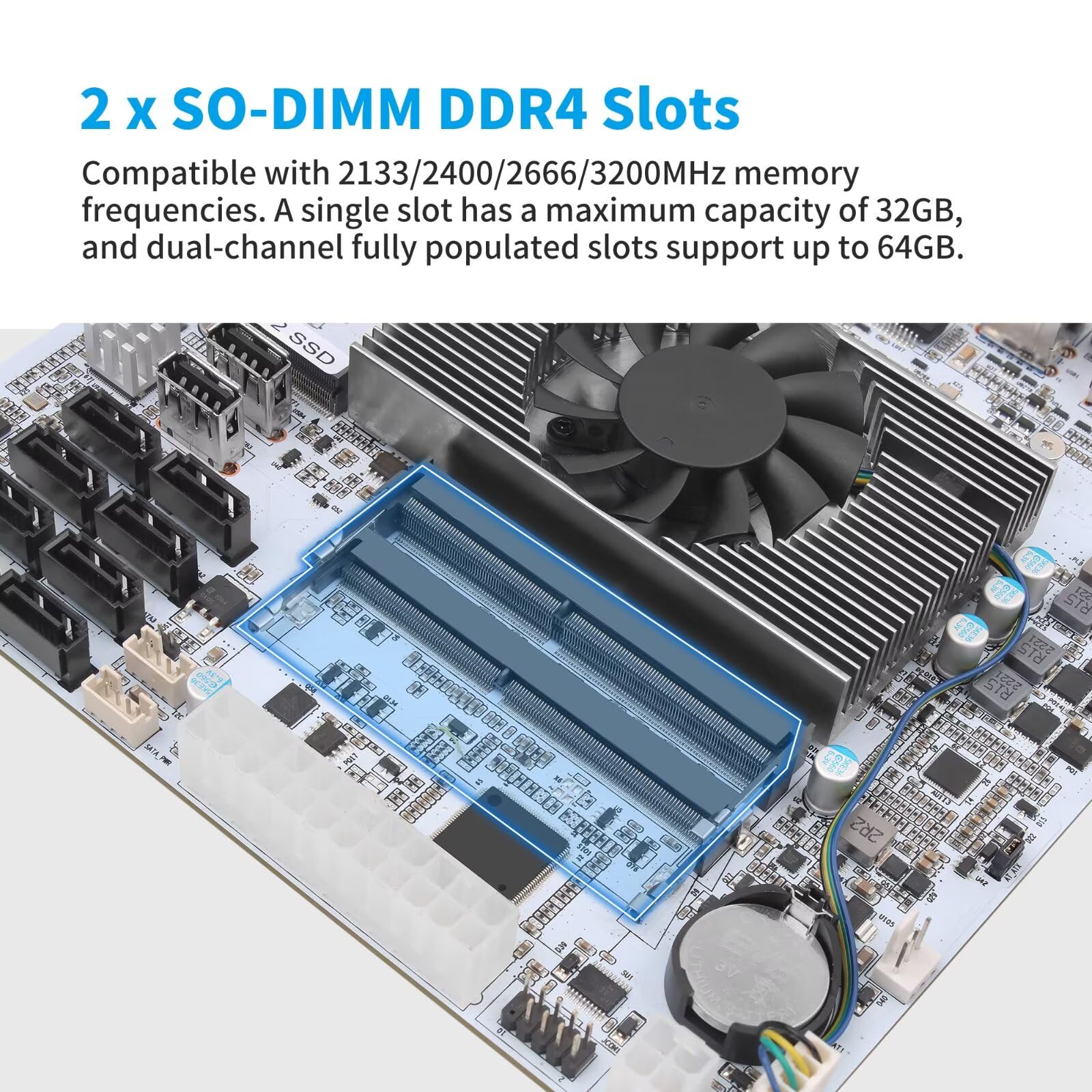 NAS Motherboard 8 Bay SATA3.0, Core i5 8256U Mini ITX Motherboard 2xM.2 NVMe PCIe3.0 x2, 2 i226V 2.5GbE LAN Computer Board 4K HD DP NAS Board, PCI-E x4, Barebone (No RAM/SSD/OS)