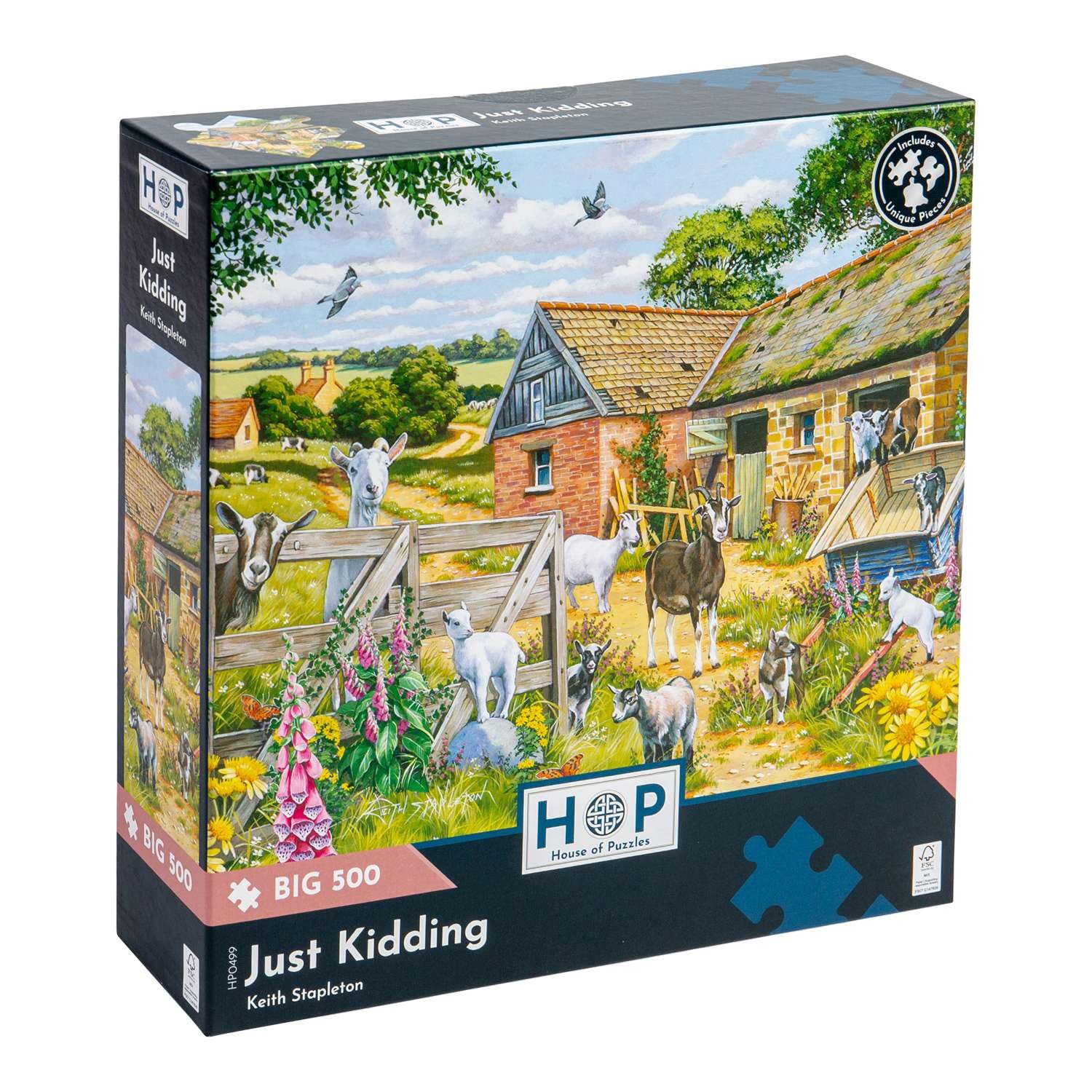 The House of Puzzles - Just Kidding Jigsaw - Big 500 Piece Jigsaws For Adults, Extra Large Pieces, Artist Illustrated, Scenic Landscape, Deluxe Puzzle Gifts โ image 1