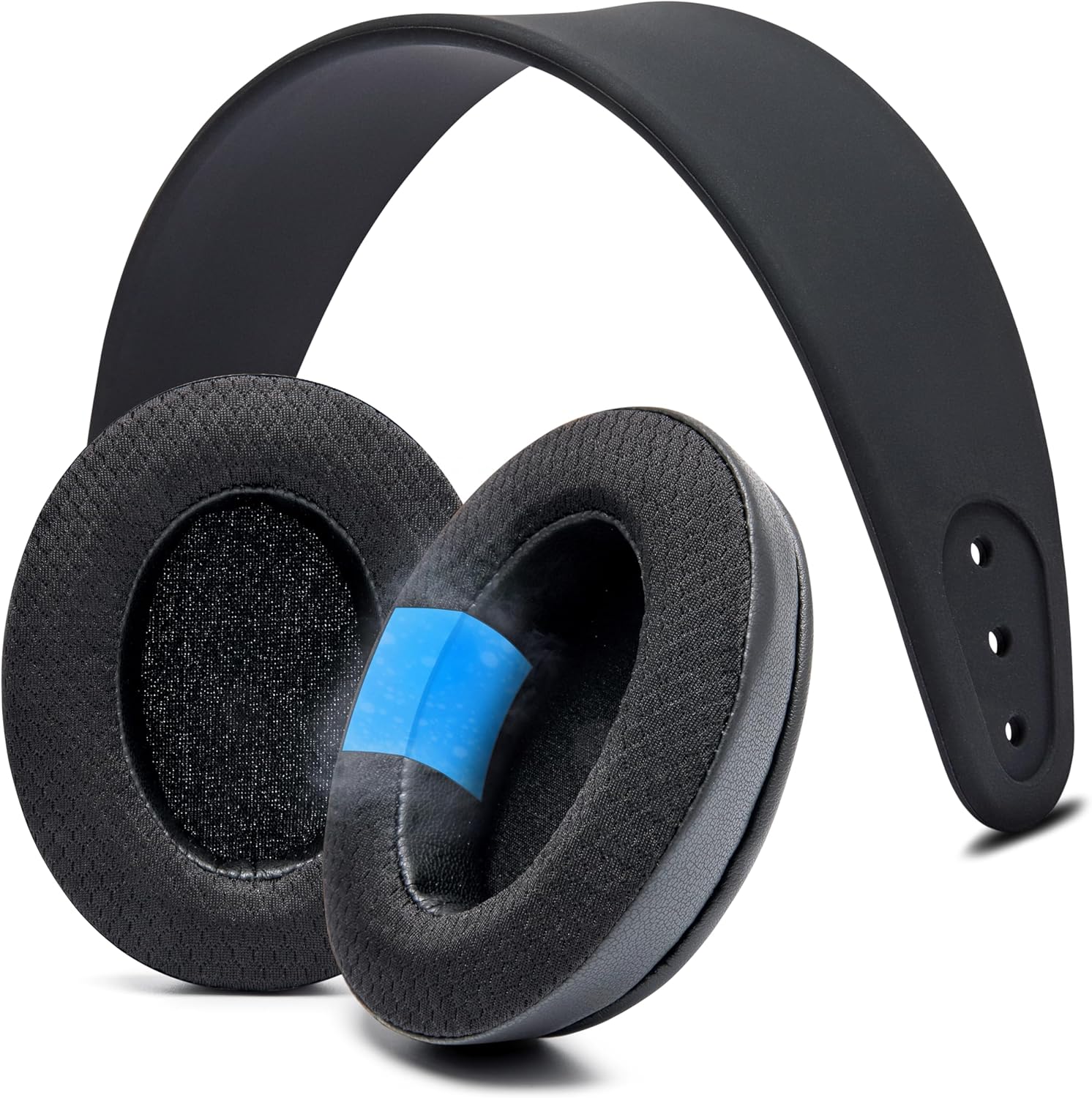 WC Earpad and Upgraded Silicone Headband Combo for Arctis Nova Headphones | Cooling Gel Earpads & Matching Design Headband for Epic Gaming | Black