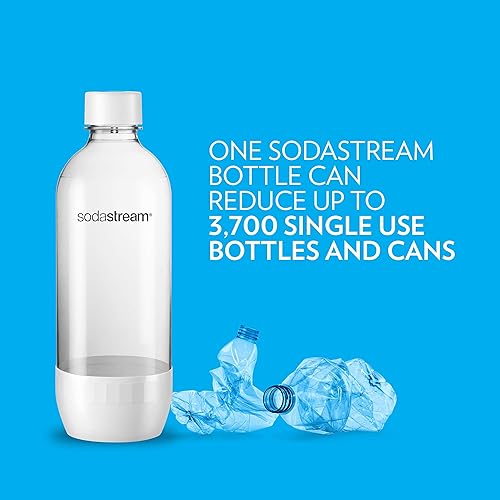 Miniatura 5 de sodastream Botella de carbonatación Classic DWS apta para lavavajillas, 1 L, color blanco (paquete doble), paquete de 2