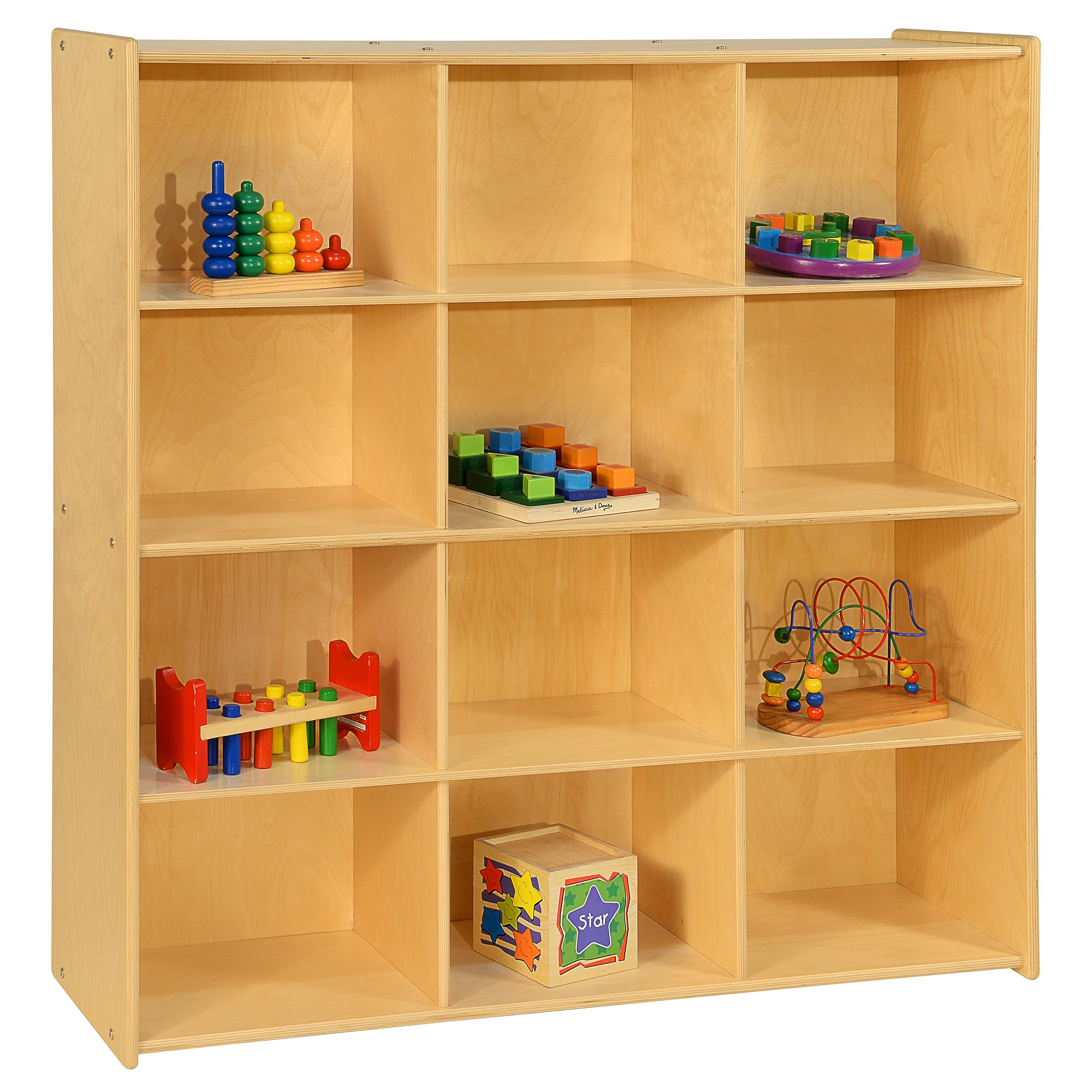 Contender 12 Big Cubby Storage Shelf, Montessori Cabinets for Organizing Art and Craft Supplies, Hard Wood Cabinets Perfect for Classrooms, Offices