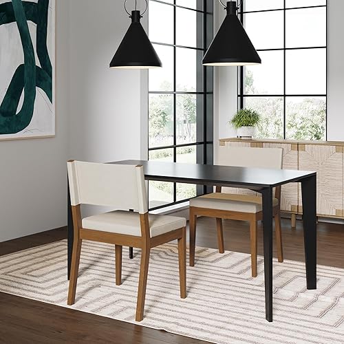 Miniatura 3 de Nathan James - Linus - Moderna silla tapizada - Gris claromarrón oscuro, juego de 2