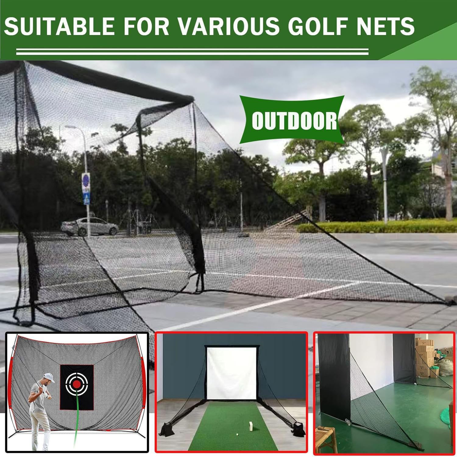 Rete anti-shank di pratica da golf | Rete laterale di allenamento di golf 2,1 x 2,1 m - Barriera di allenamento swing per golfisti donne uomini adolescenti all'aperto