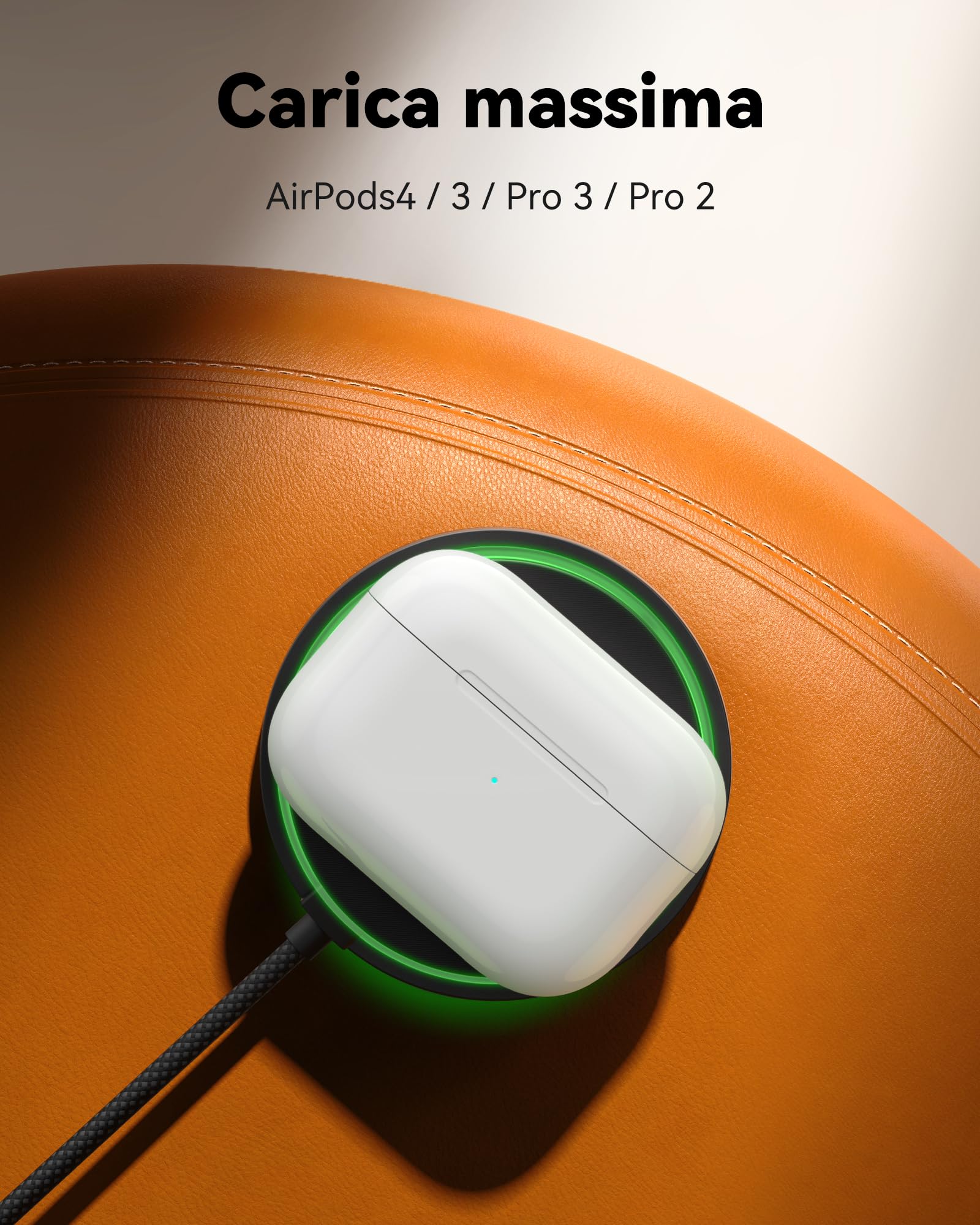 INIU Caricatore Wireless iPhone, Certificato Qi2 Caricabatterie Magnetico 15W Rapido con Raffreddamento, Ricarica Wireless Mag-Safe per iPhone 17 16 15 14 13 12 AirPods 4 3 (con Adattatore USB C 20W)