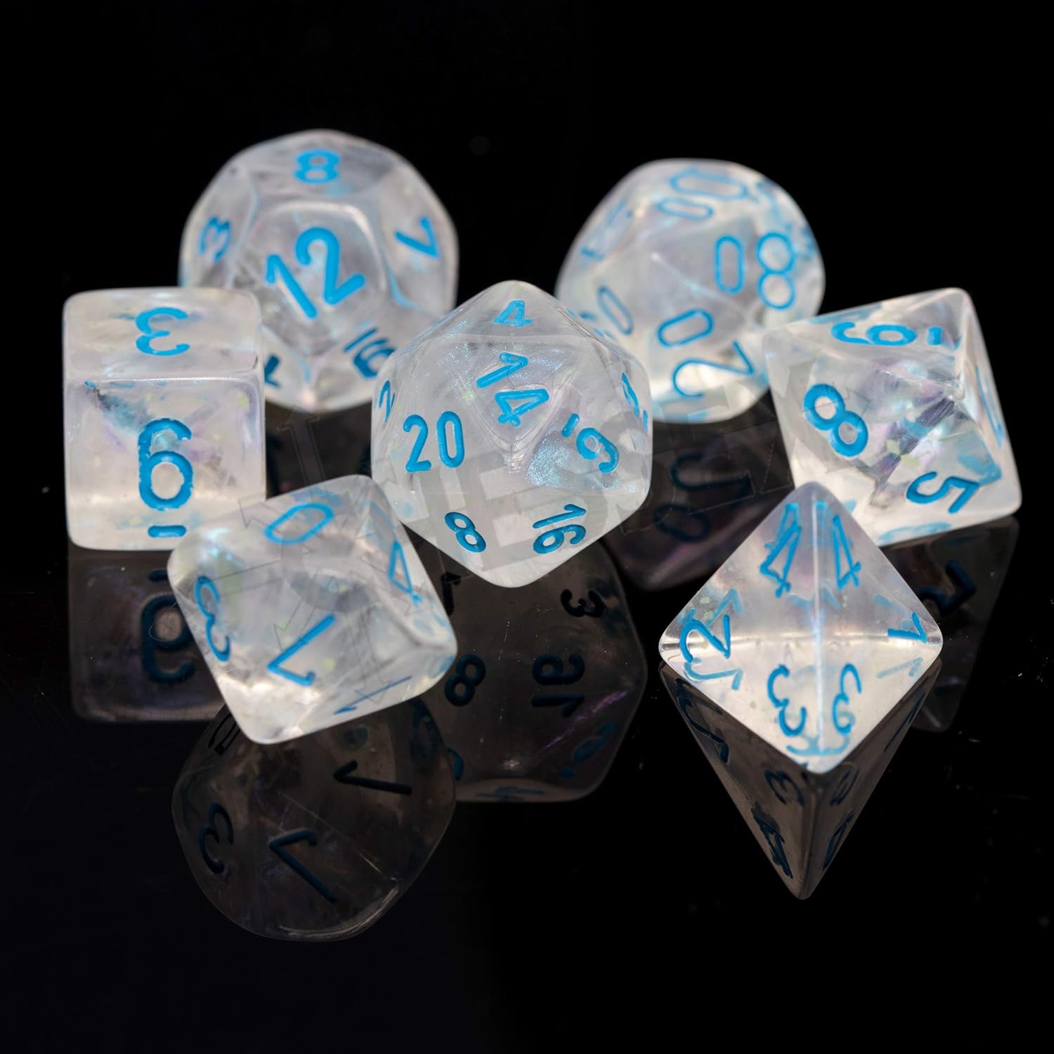 Chessex Polyhedral 7-Die Set - Borealis Icicle-Light Blue with Luminary 27581 (CHX27581)