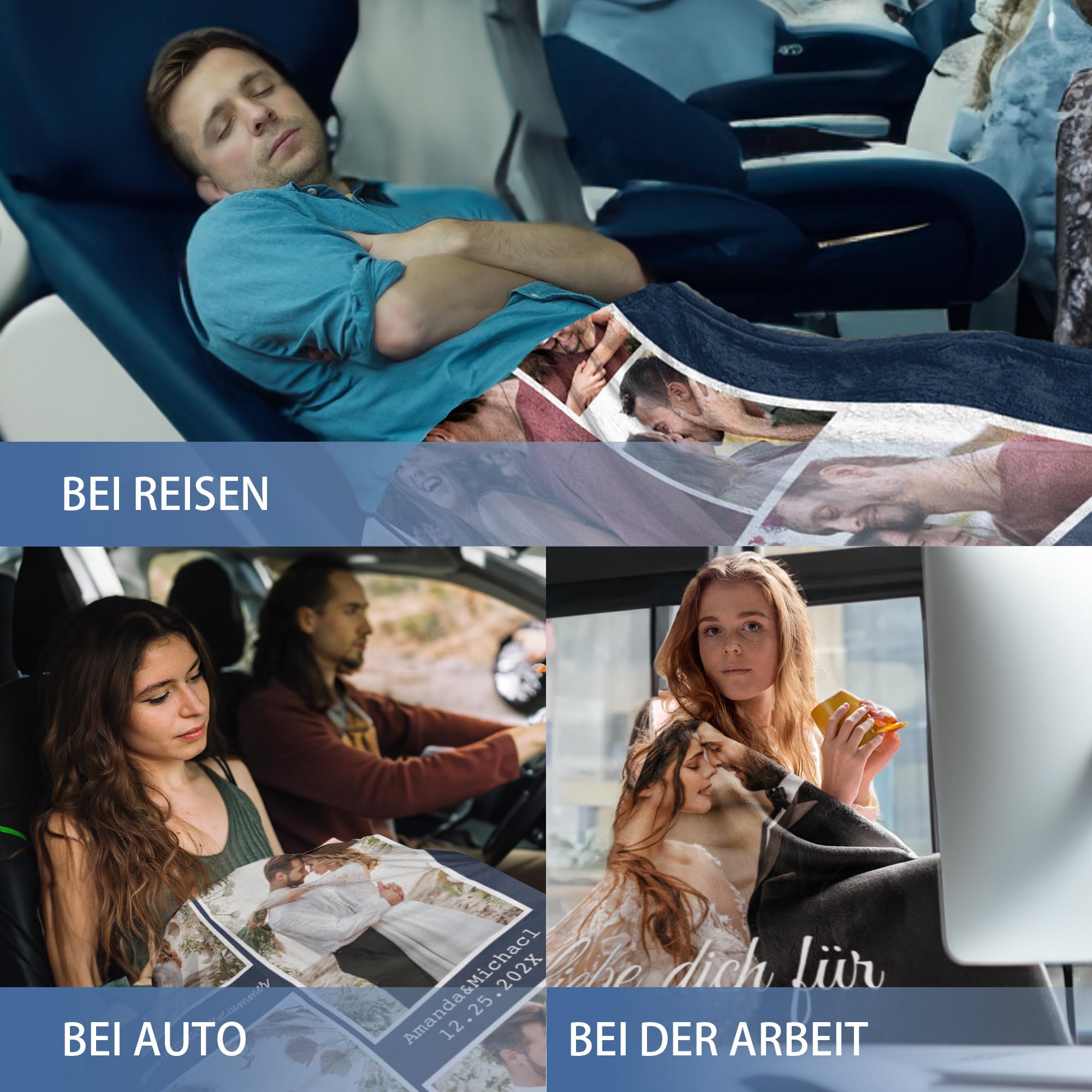 Easycosy personalisierte Decken für Paare Geschenke Benutzerdefinierte Bild werfen Decke Personalisierte Foto werfen für Freundin Ihr Geburtstag Anniversay Ideen 150×230cm