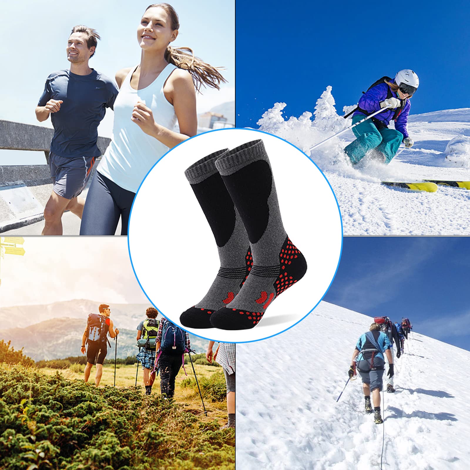 1 Paar Skisocken Kinder Unisex Baumwolle Skistrümpfe Kinder Thermosocken Kinder für Jungen Mädchen,Dicke Verstärkte Kniestrümpfe Winter Sportsocken für Kinder Active Kniehoch Bunt Warm zum Skifahren