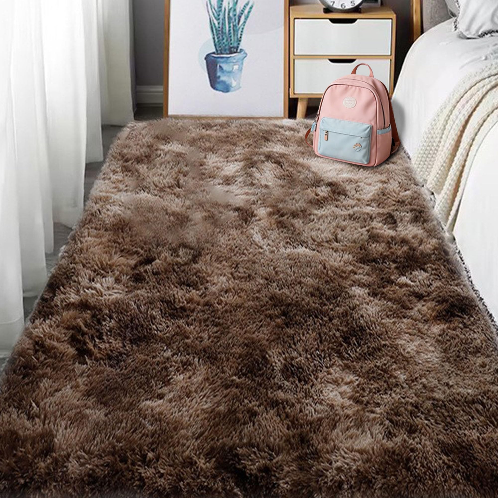 Tapis à poils longs moelleux 160x380 cm fini les pieds froids sur le sol