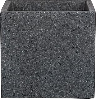 Scheurich Maceta C-Cube Color Negro pedregoso Ø 40 cm, Altura 33 cm