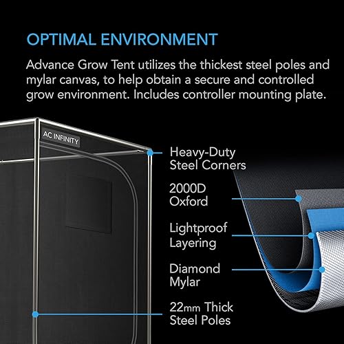 Miniatura 7 de AC Infinity Advance Grow System Compact 2x2, kit de 1 planta, kit de tienda de cultivo integrado con WiFi, automatiza la ventilación, circulación,