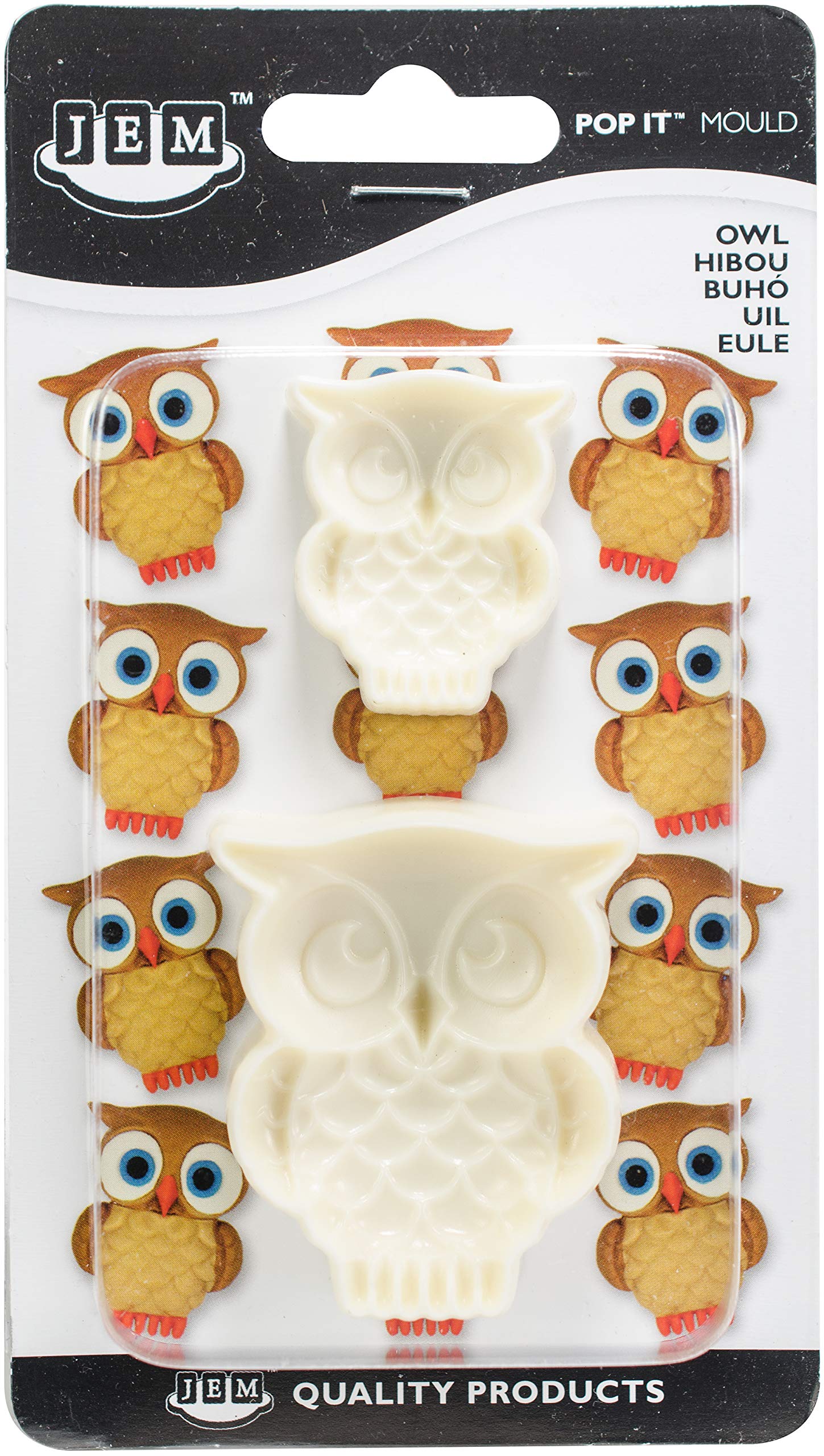 Pme Off-White 1102Ep015 Jem "Pop It" Owl Shaped Mould For Cake Decorating, Large/Small, Set Of 2 4.5X2x5.5 Cm