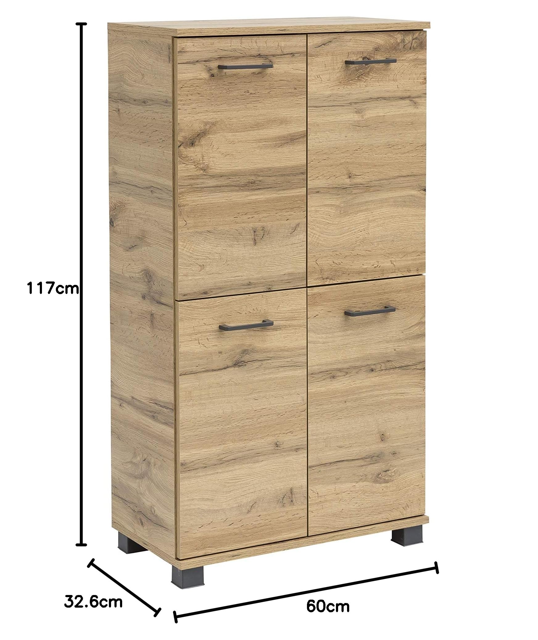 Schildmeyer Highboard 144971 Nora, Eiche Landhaus Dekor