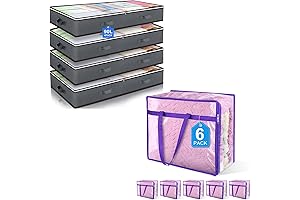 Budding Joy 90L Large Storage Bags, 6 Pack