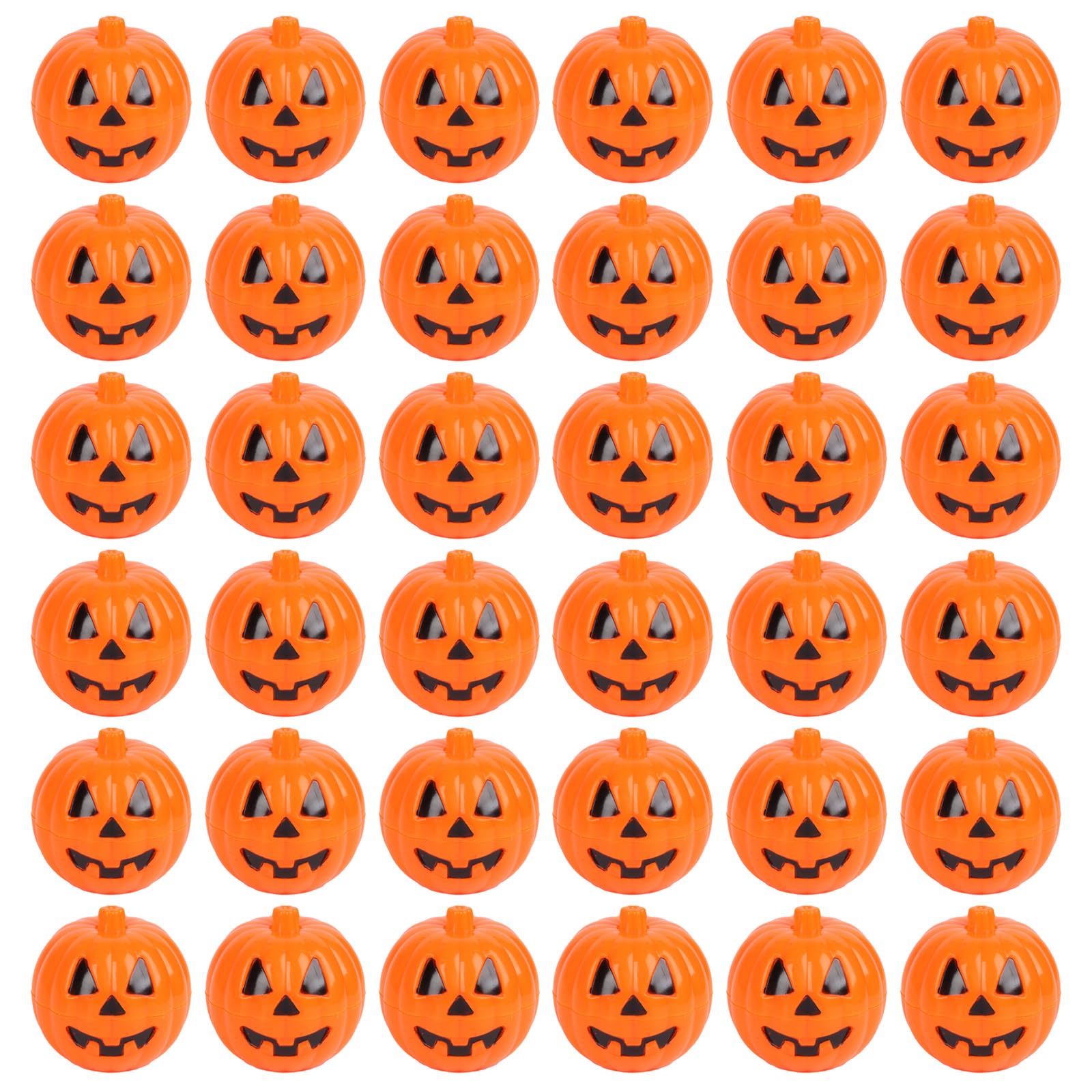 TFAOYS Tiny Pumpkin Candy Canisters 36 Pack Permanent Polystyrene Halloween Garnishes for Trick Otherwise Treat Present Packaging Polystyrene Trick Otherwise Treat Pails