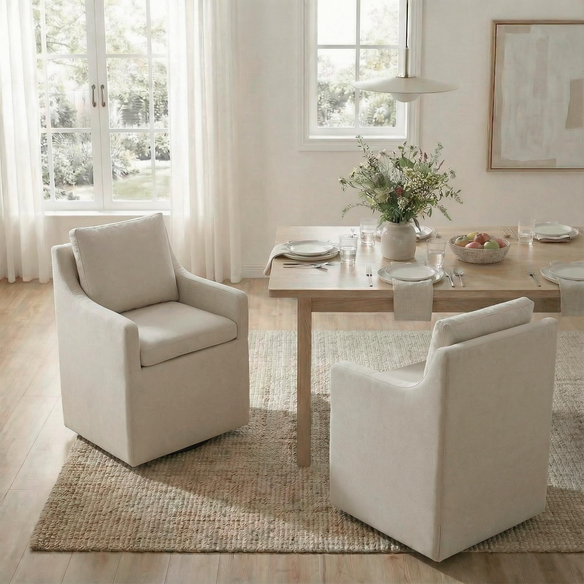 View 1 of *** PARTIAL SET - ONE CHAIR ONLY *** KISLOT Upholstered Dining Chairs Set of 2 with Washable Cover, GREY