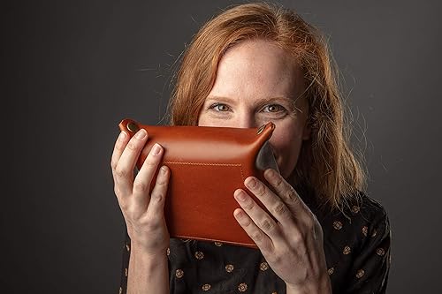 Miniatura 9 de Bandeja de valet fabricada en Estados Unidos cesta y organizador de dados de cuero con broches de metal de latón se pliega en plano organizador de