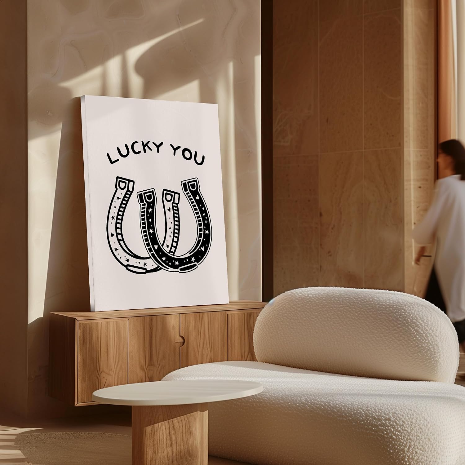 Poster Master Lucky You Canvas - Retro Cowgirl Print - Western Art - Wild West Art - Gift for Him, Her & Lovers - Romantic Decor for Office, Dorm or Living Room - 8x10 STRETCHED Canvas