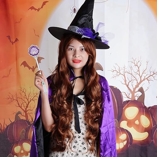 Miniatura 6 de Rbenxia - Peluca de cabello largo y rizado resistente al calor para cosplay peluca ondulada para disfraz de animé fiesta uso diario y a la moda -