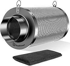 Hon&Guan Activated Carbon Filter 150mm with Lightweight Carbon 250mm Long 38mm Thick for Odor Control Odor Elimination Air Purifier for Pipe Fan Tents
