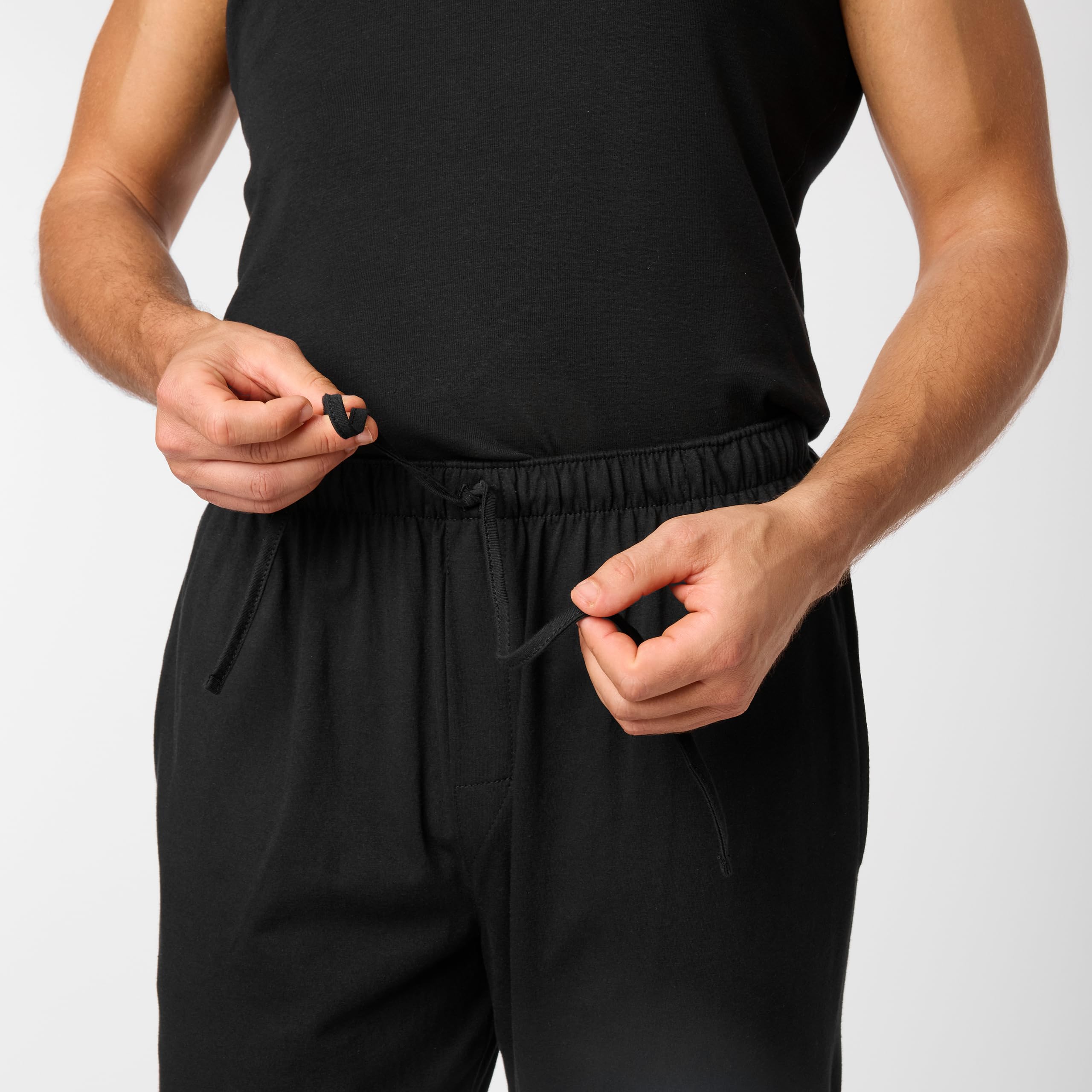 Timone Herren Schlafanzugshose Lang Pyjamahose aus Baumwolle Freizeithose Schlafhose Loungewearhose mit Taschen Nachtwäsche Hose für Herren Sleepwear Haushose TPP-001