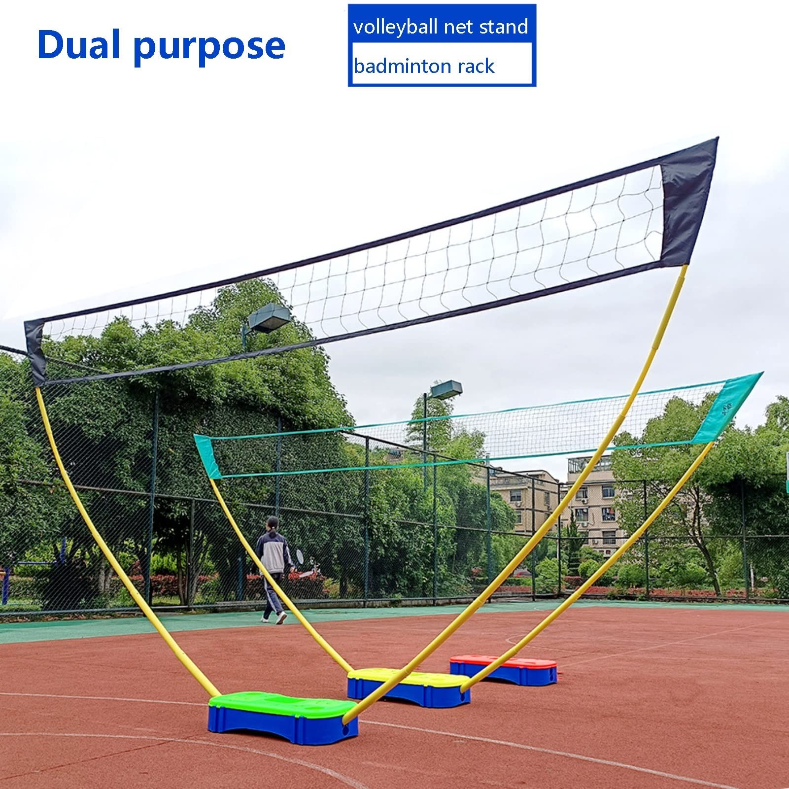 Filet De Badminton Extérieur Portable - 6,1 M De Long, 76 Cm De Haut - Solide Et Résistant - Pour Badminton, Volley, Tennis...