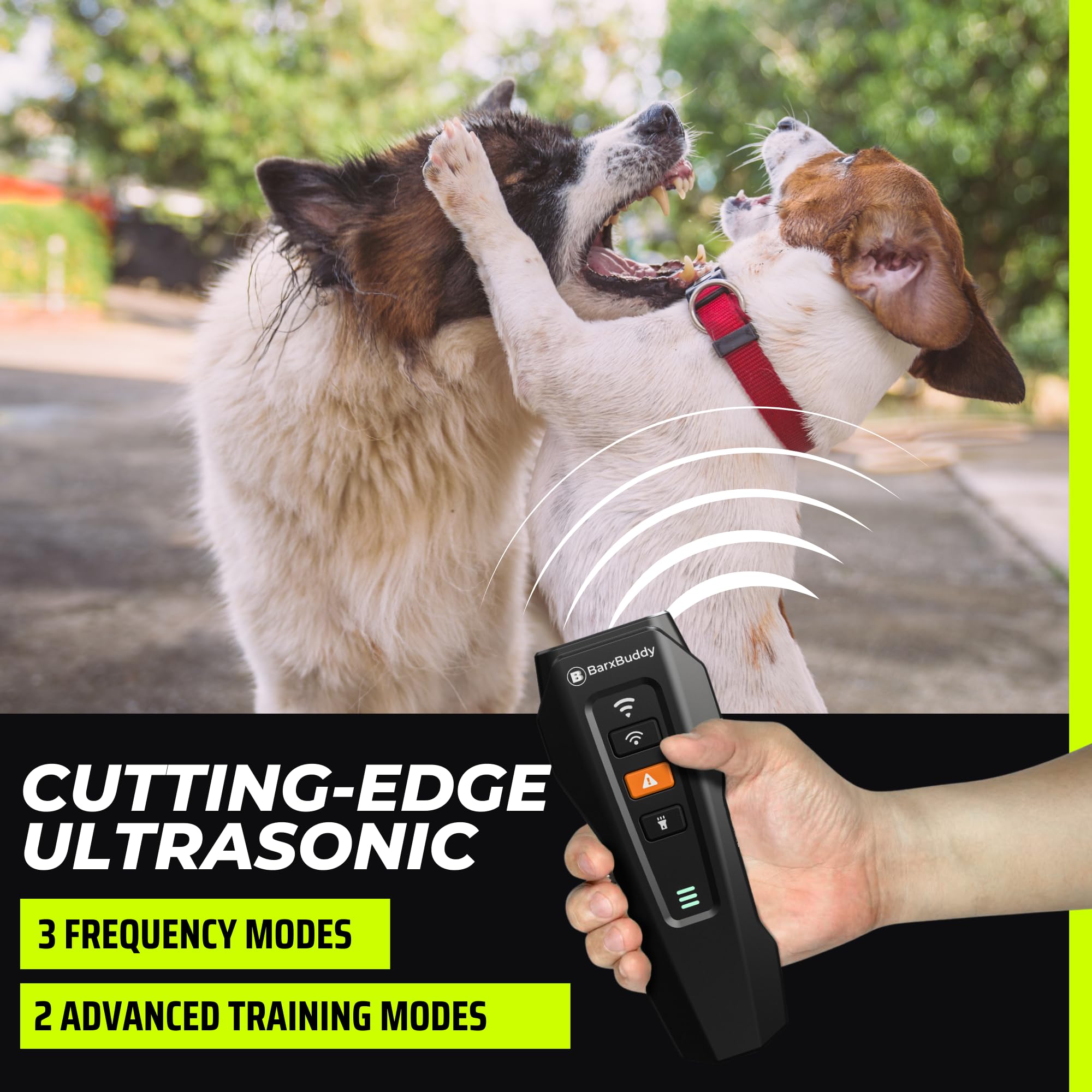 BarxBuddy Dispositivos disuasorios de ladridos de perro de 2ª generación, ultrasónicos de largo alcance, alternativa al collar de ladridos, adiestramiento de perros para interiores y exteriores