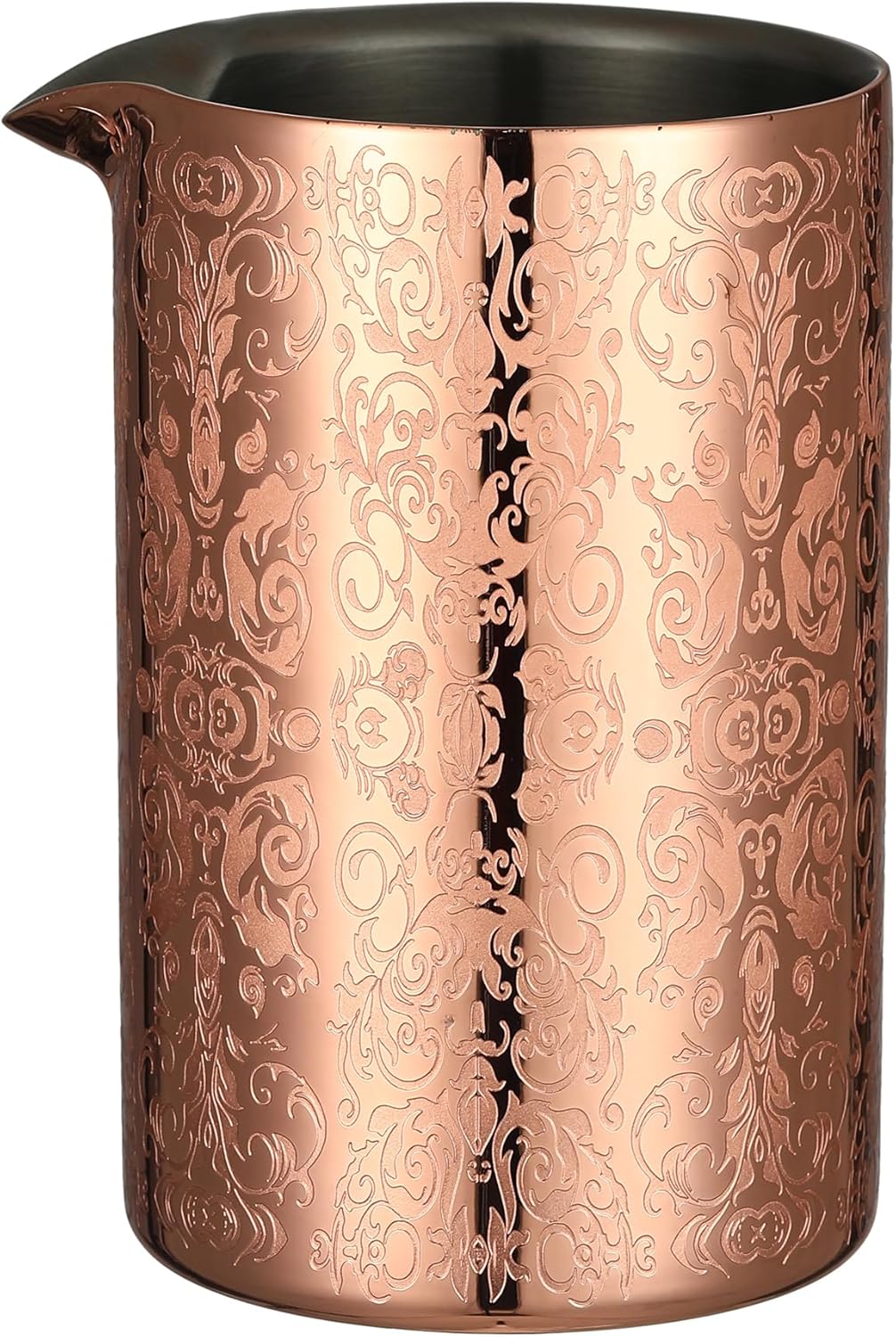 Etched 18oz Cocktail Mixing Glass, Stirring Glass, Mixing Tin,Bar Mixing Pitcher Double-walled and Vacuum Insulated for Temperature Consistency (Skull)