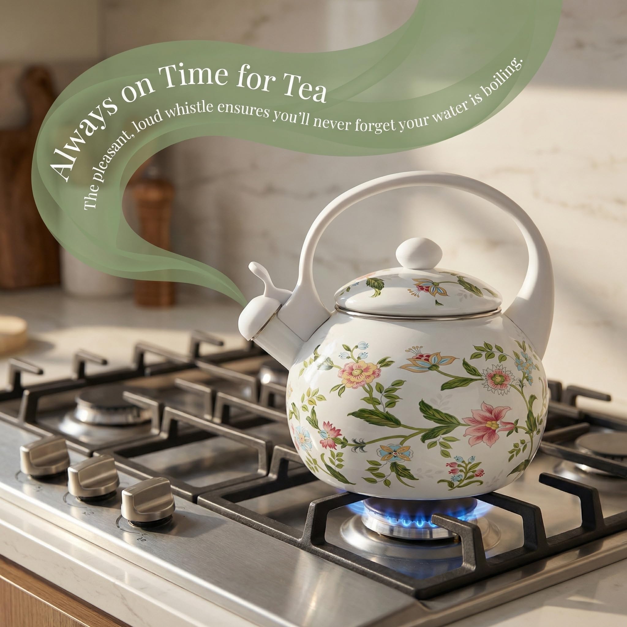 Amazon.com: Jucoan 2.3 Quart Vintage Enamel Tea Kettle, Whistling