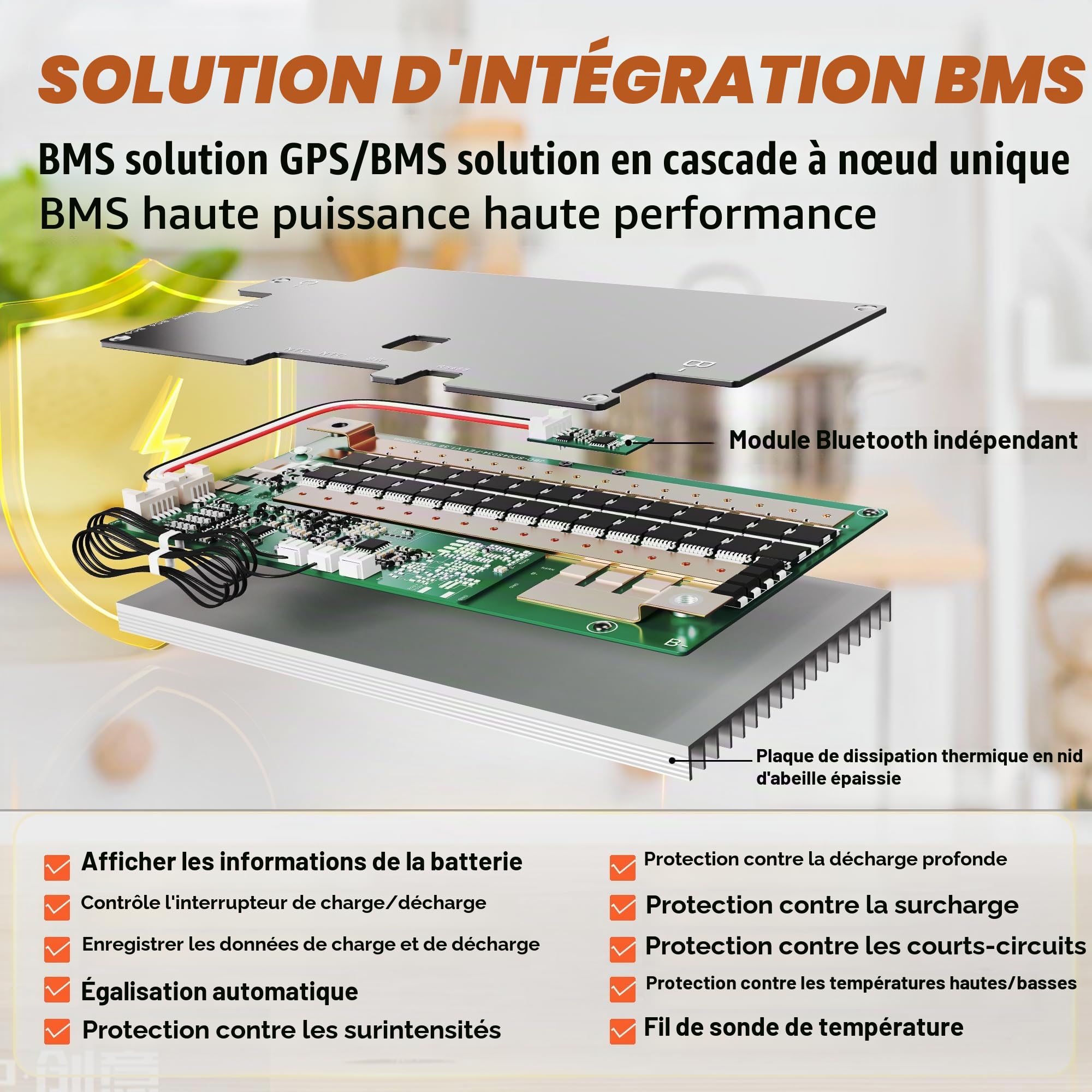 LiFePO4 Batterie au lithium 300 Ah 12 V 3840 Wh avec BMS 200 A max. 15 000 cycles, remplacement parfait pour le plomb-acide pour camping-car, système solaire, bateau, kit de panneau solaire,