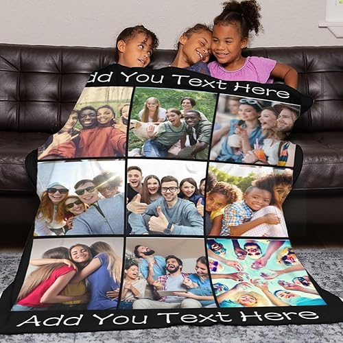 Miniatura 3 de Manta personalizada con fotos, manta personalizada de collage de fotos, regalos para madre, padre, amante, amigo, manta de franela personalizada con