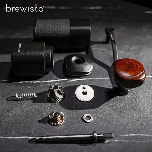 Miniatura 4 de Brewista Artisan Meteor - Molinillo manual de café, molinillo de rebabas cónicas de acero inoxidable con 18 ajustes ajustables, expreso portátil,