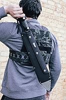 Vista 7 de Sierra Zulu Trident Machete - Stainless Steel, 24.0 inches Overall, Modified Tanto Blade with Saw Tooth Back Edge - Tactical Nylon Sheath with