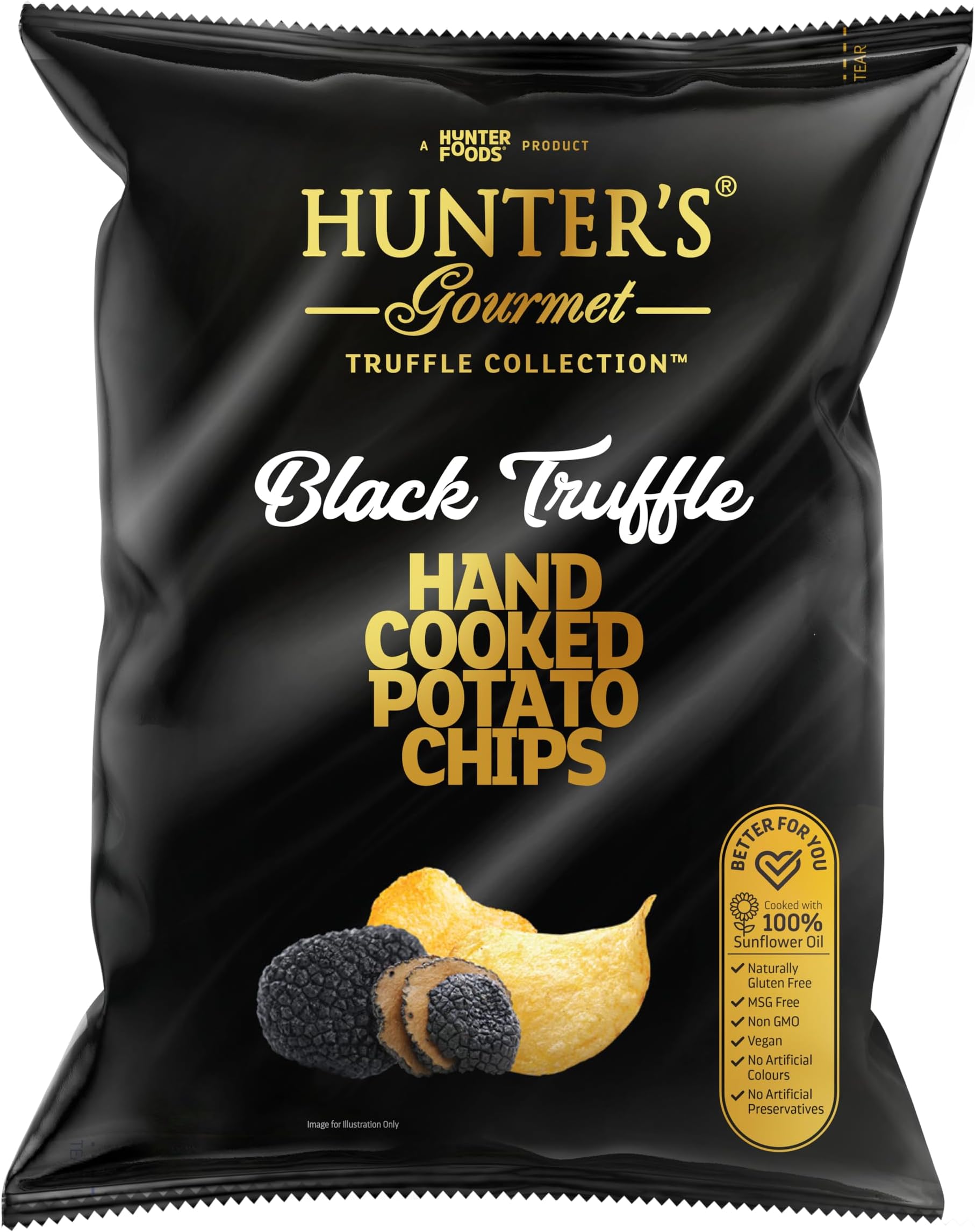Hunter's Gourmet Black Truffle Hand Cooked Potato Chips 125g