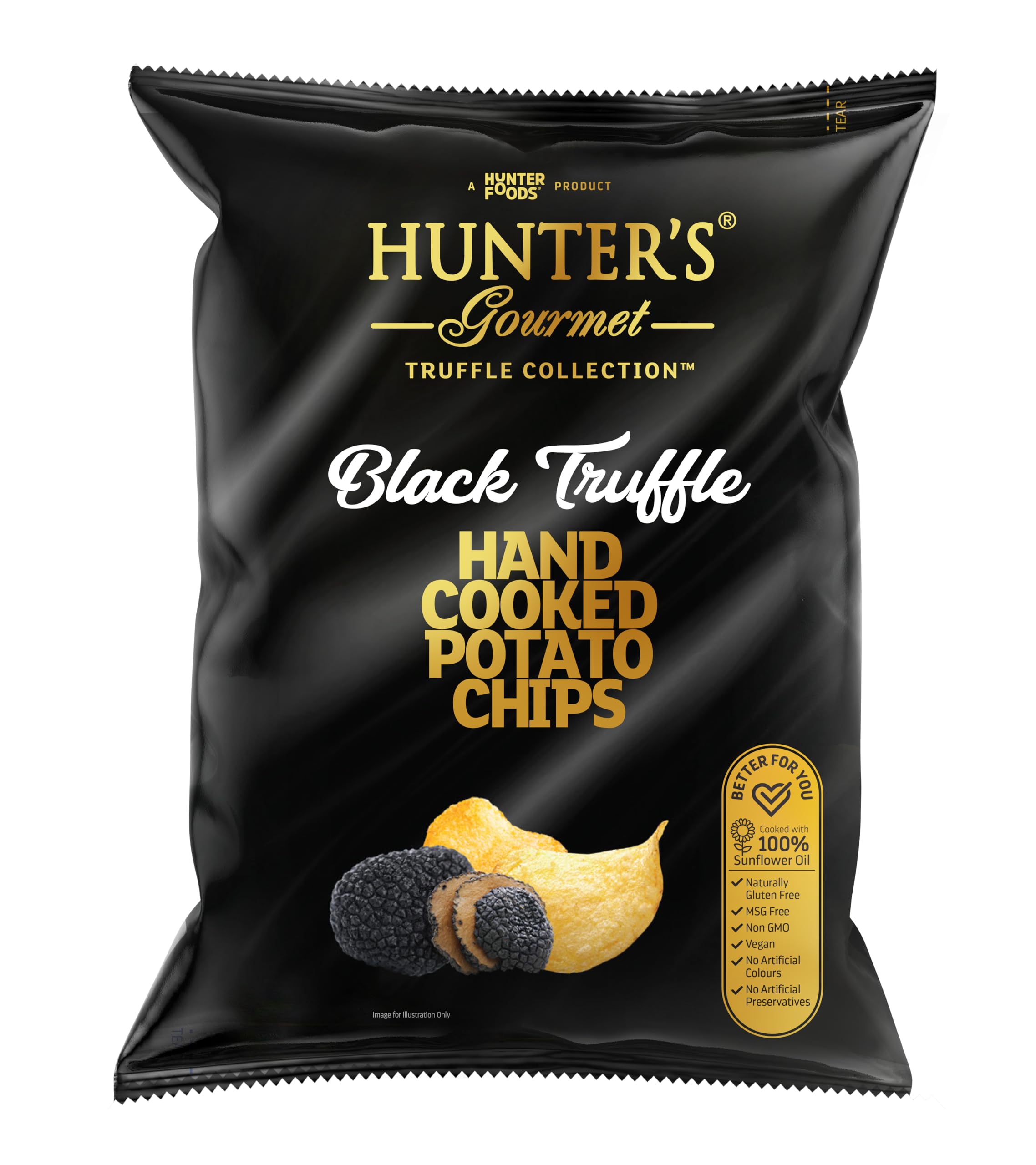 Hunter's Gourmet Black Truffle Hand Cooked Potato Chips 125g