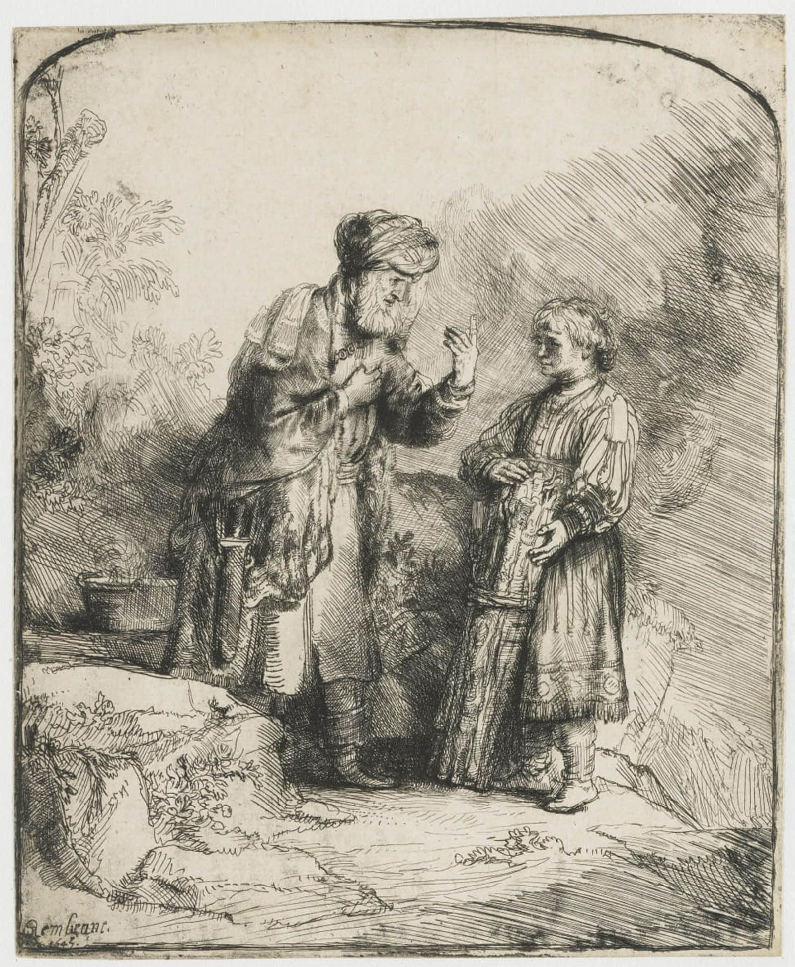 Tableaux Posters Impression Toile Abraham et Isaac Rembrandt Finition Premium - 5