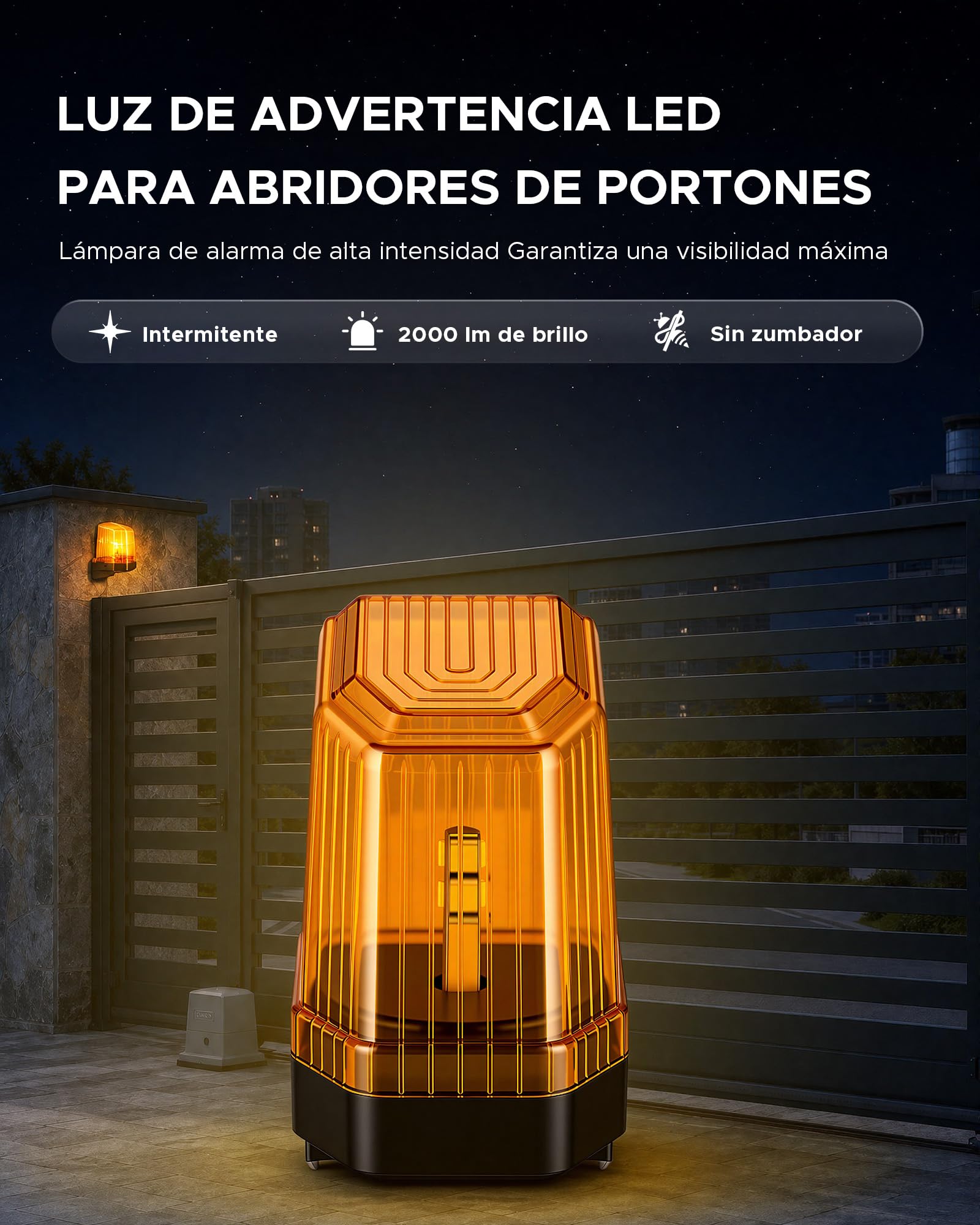 CO-Z Lámpara de Alarma Universal de Señal para Abrepuertas, Luz Estroboscópica LED de Seguridad 1 HZ, Luz de Advertencia para Motor Puerta de Corredera y Batiente